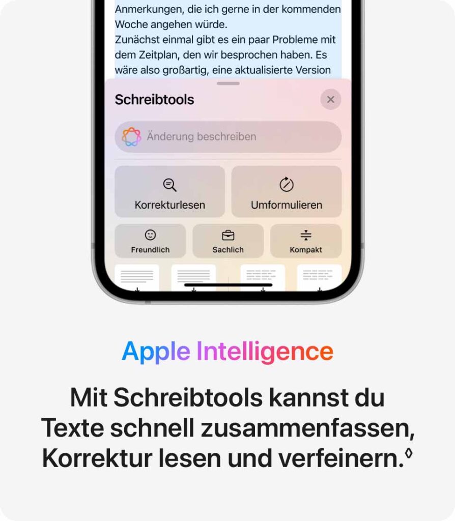 DEDE iPhone16e Toolkit Enterprise Q325 Writing Tools AI Modular Tile LHW 960x1100