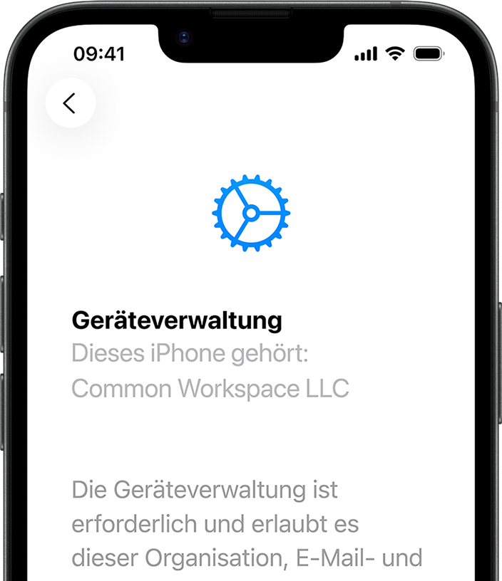 iPhone17e 41 Teilansicht eines iPhone 17e im Hochformat, das Display zeigt die geöffnete Einstellungen App mit der Geräteverwaltung