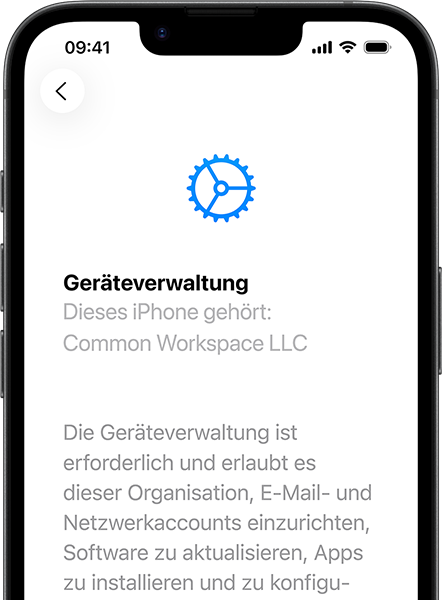 iPhone17e 42 Teilansicht eines iPhone 17e im Hochformat, das Display zeigt die geöffnete Einstellungen App mit der Geräteverwaltung