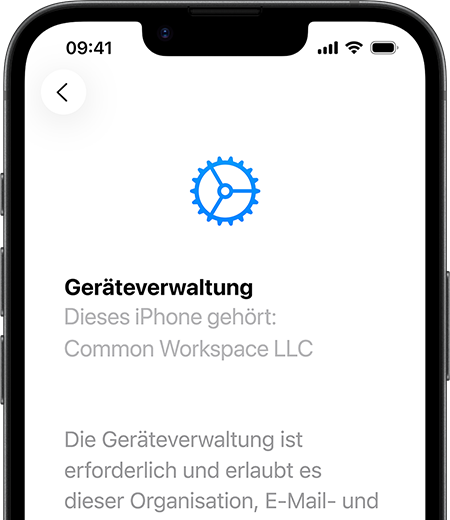 iPhone17e 43 Teilansicht eines iPhone 17e im Hochformat, das Display zeigt die geöffnete Einstellungen App mit der Geräteverwaltung