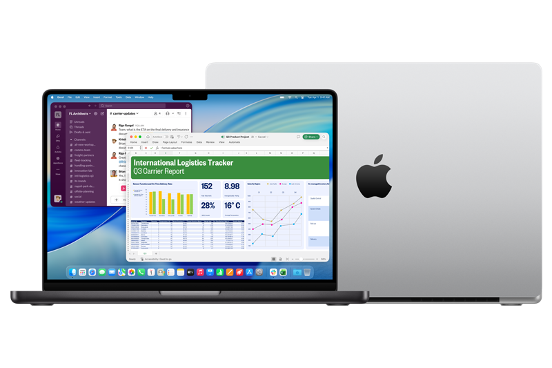 MacBook_Pro_14-in_M5_Chip_Space_Black_Pure_Front_MacBook_Pro_16-in_M4_Chip_Silver_Pure_Back_2-Up_Enterprise_Screen